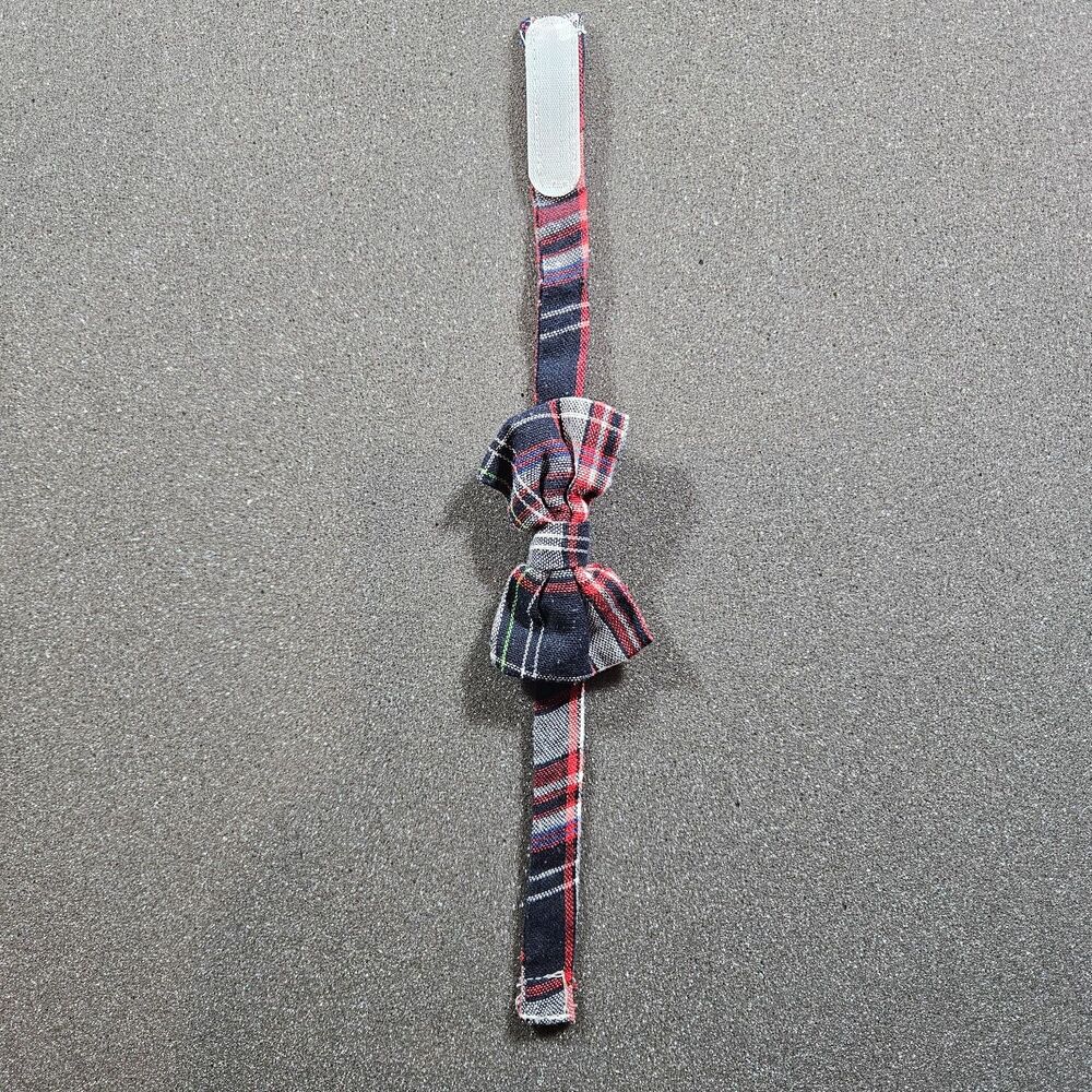 Boys Plaid Bow Tie Red Blue Velcro Adjustable Formal Dress Accessory